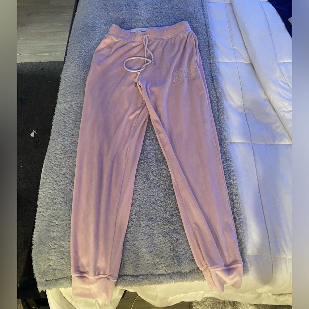 (Like new) DUSTY PINK VELOUR JOGGERS